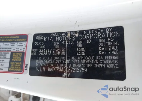 2015 Kia Soul + from USA, damaged, VIN KNDJP3A50F7215759